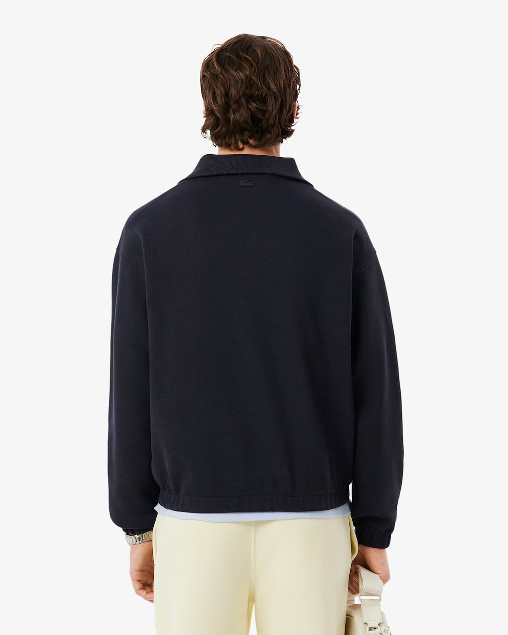 Sweatshirt loose fit col zippé en Piqué