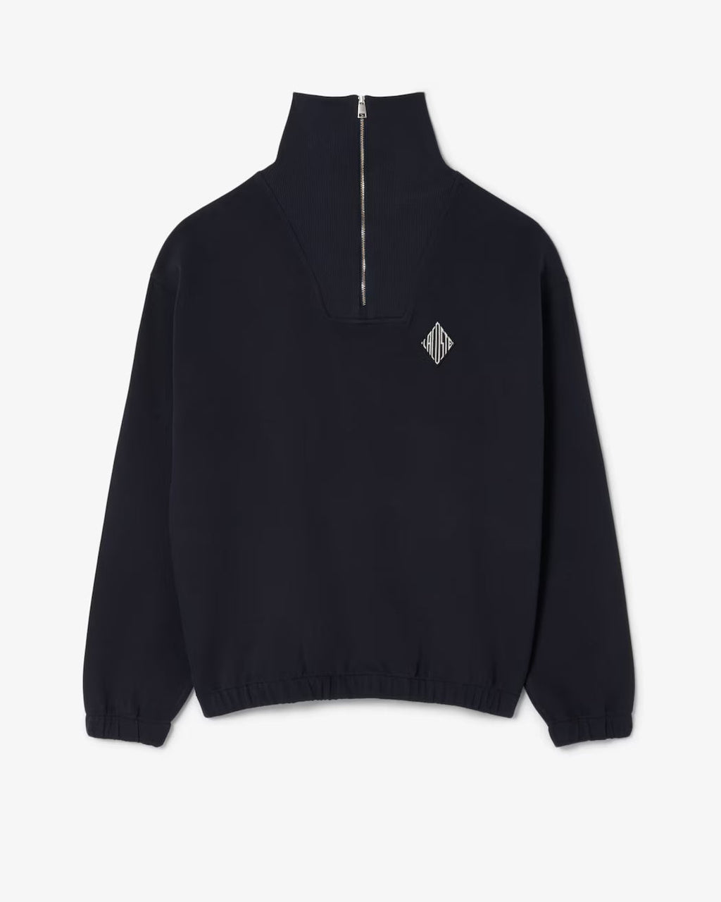 Sweatshirt loose fit col zippé en Piqué