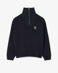 Sweatshirt loose fit col zippé en Piqué