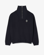 Sweatshirt loose fit col zippé en Piqué