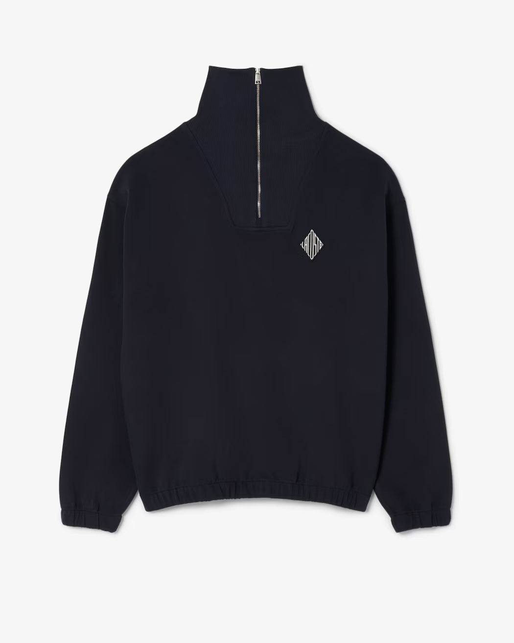 Sweatshirt loose fit col zippé en Piqué