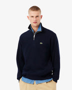 Sweatshirt zippé interlock col montant