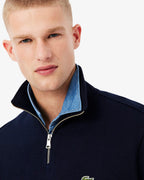 Sweatshirt zippé interlock col montant
