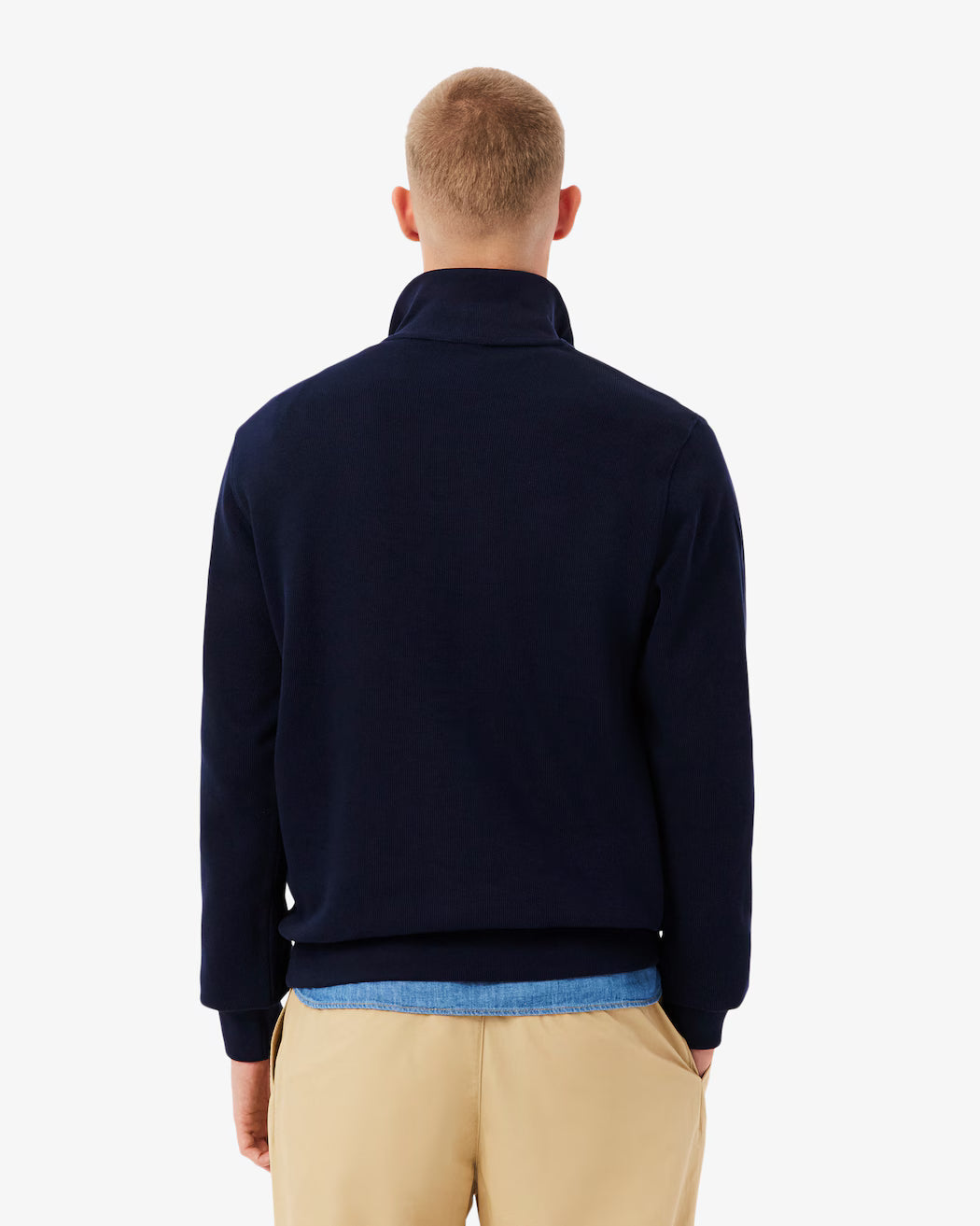 Sweatshirt zippé interlock col montant