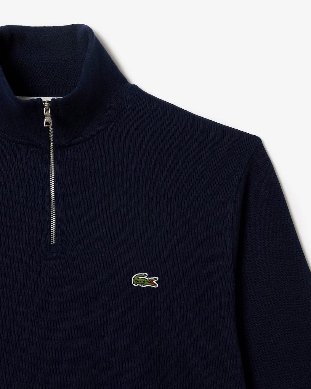 Sweatshirt zippé interlock col montant