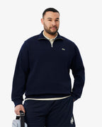 Sweatshirt zippé interlock col montant