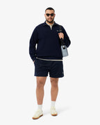 Sweatshirt zippé interlock col montant