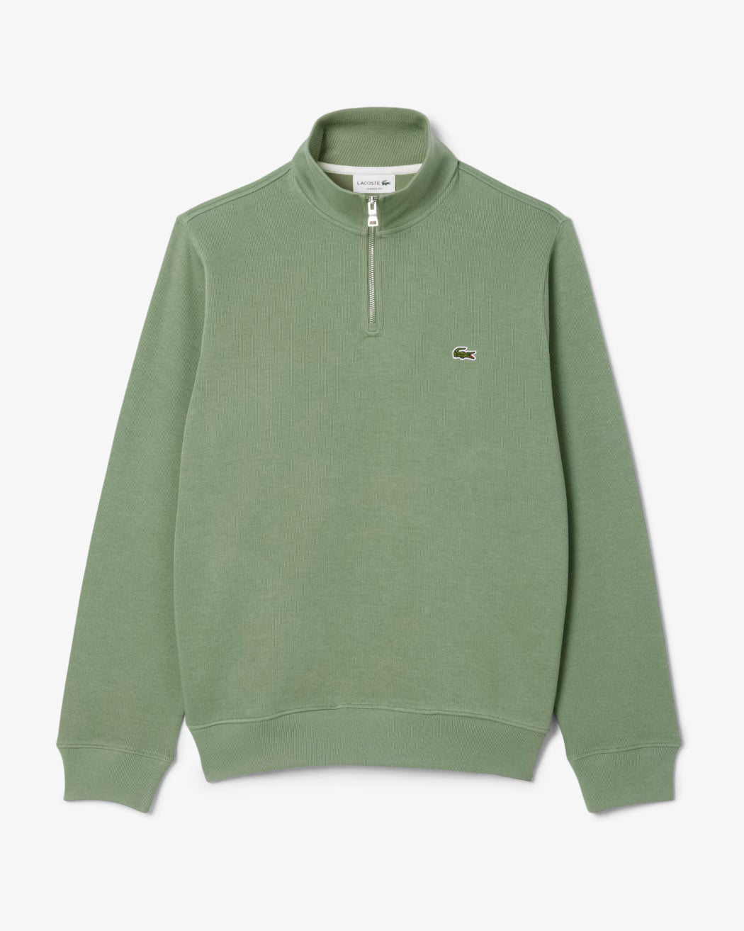 Sweatshirt zippé interlock col montant