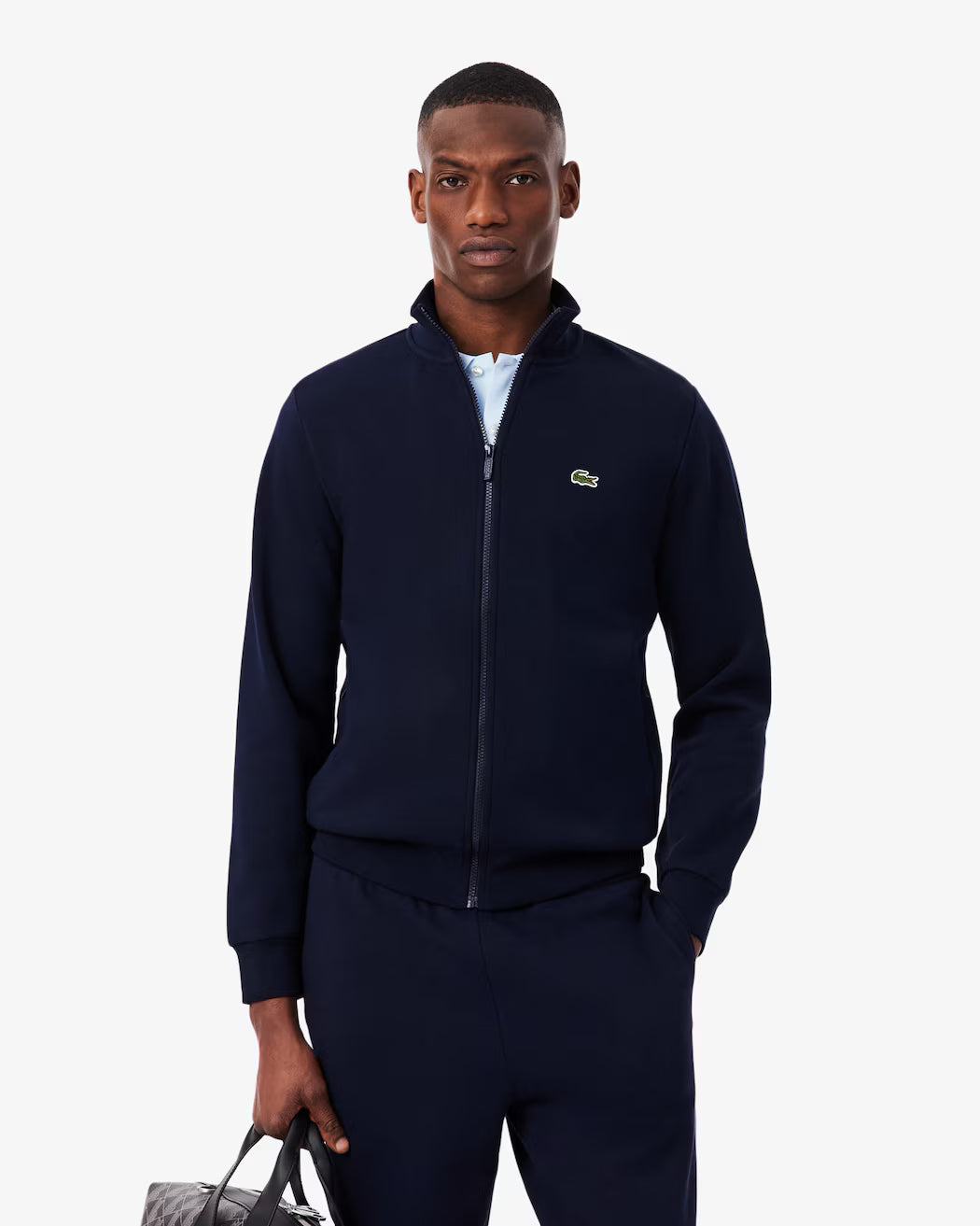 Sweatshirt zippé molleton col montant
